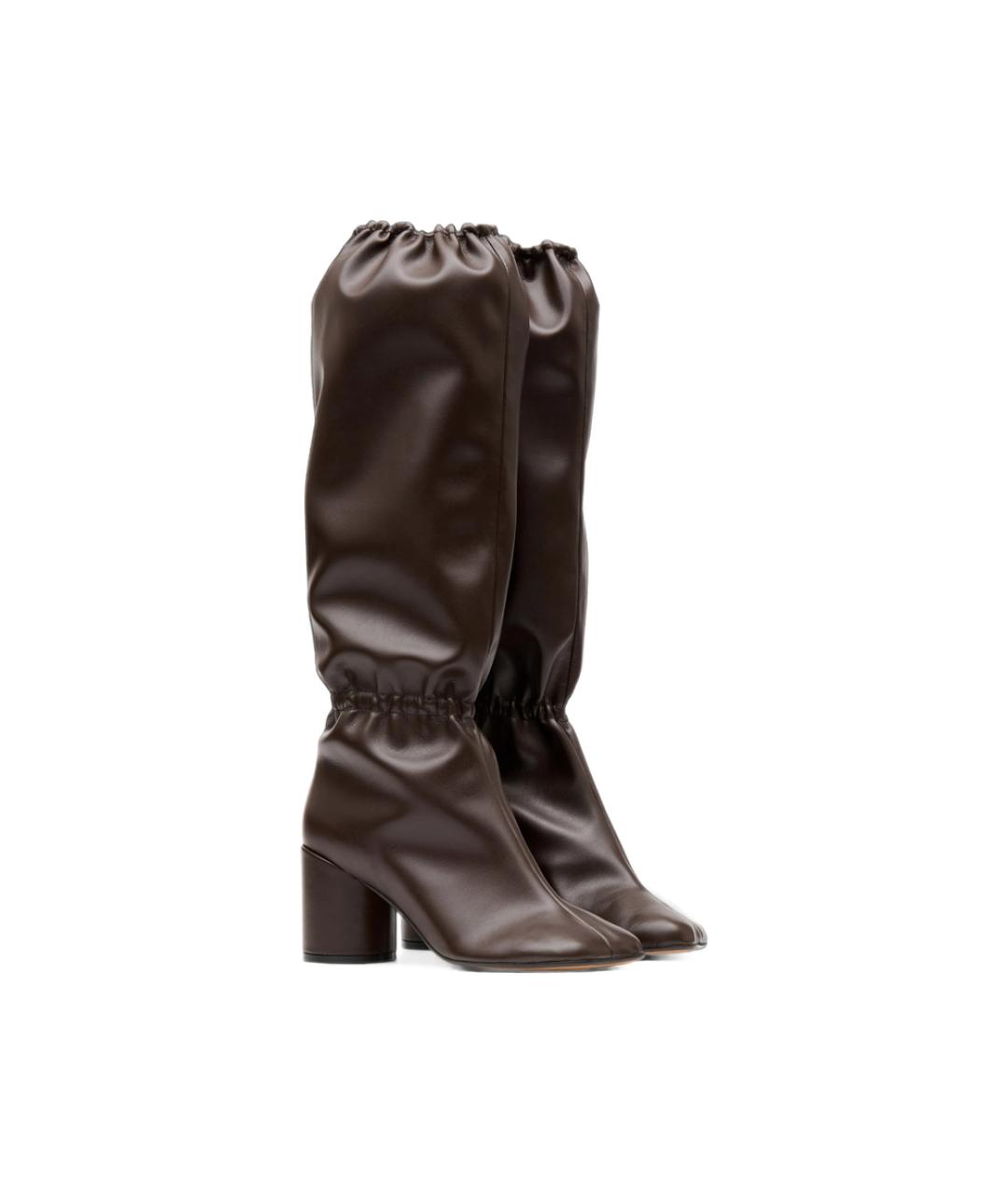 MM6 MAISON MARGIELA Коричневые кожаные сапоги, фото 3