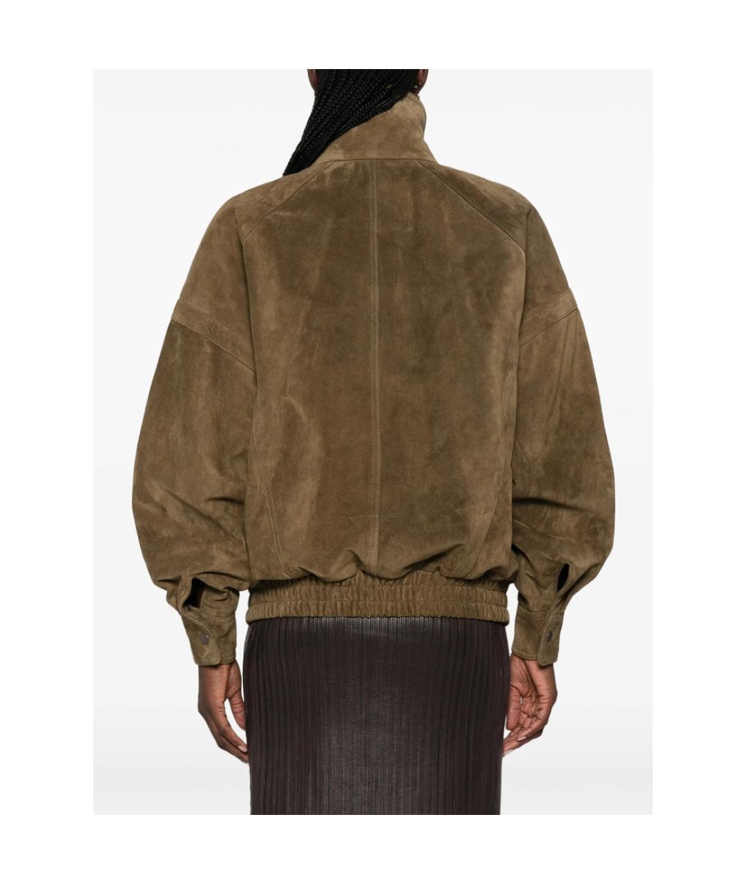 SAINT LAURENT Зеленая замшевая куртка, фото 4