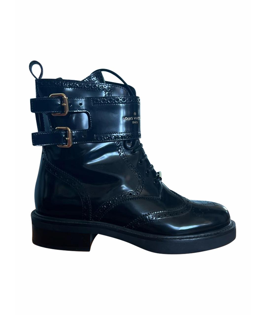 LOUIS VUITTON PRE-OWNED Черные ботинки из лакированной кожи, фото 1