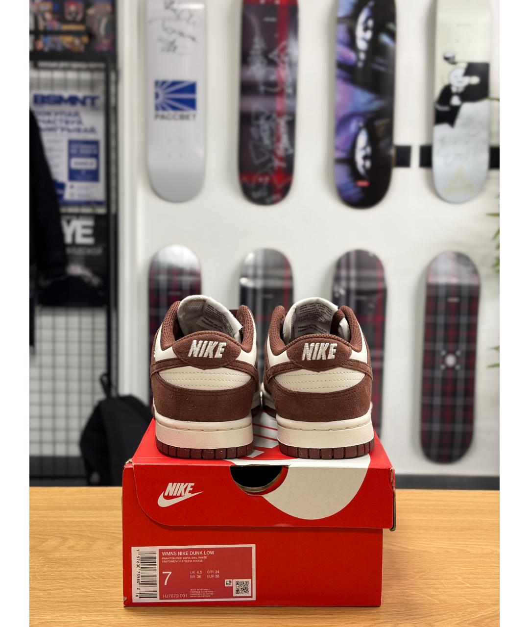 NIKE Коричневые замшевые кроссовки, фото 4