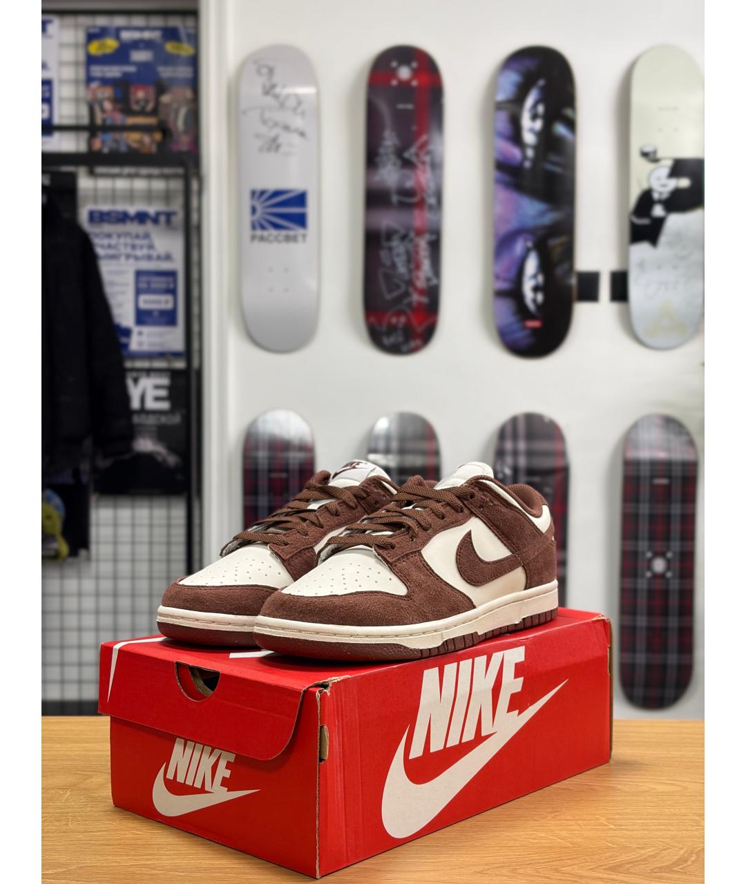 NIKE Коричневые замшевые кроссовки, фото 3