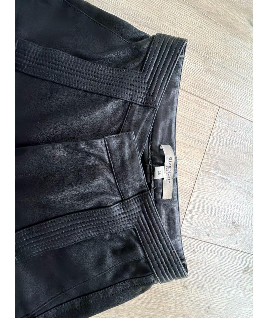 GIVENCHY Черные кожаные брюки узкие, фото 3