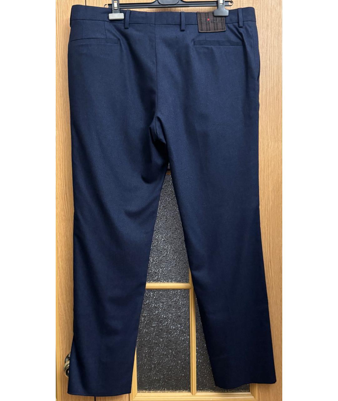 KITON Темно-синие шерстяные повседневные брюки, фото 2