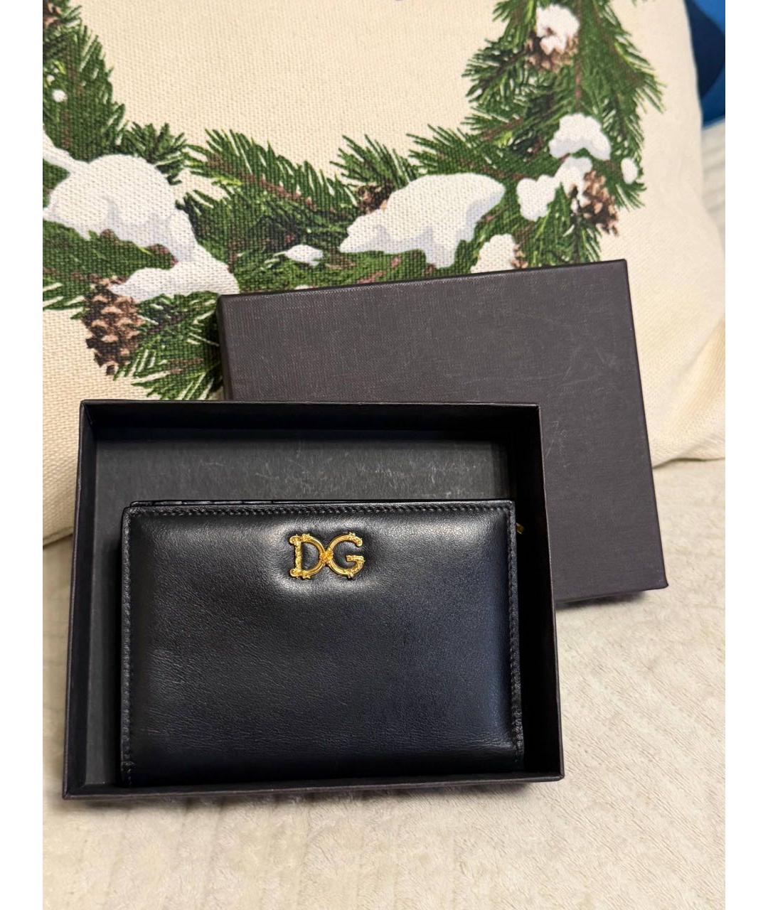 DOLCE&GABBANA Черный кожаный кошелек, фото 5