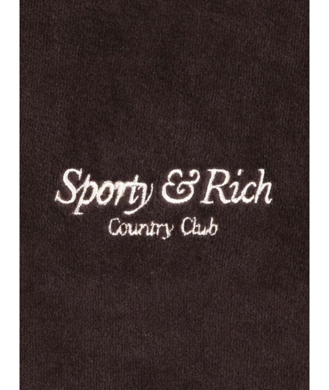 SPORTY AND RICH Коричневый велюровый спортивные костюмы, фото 5