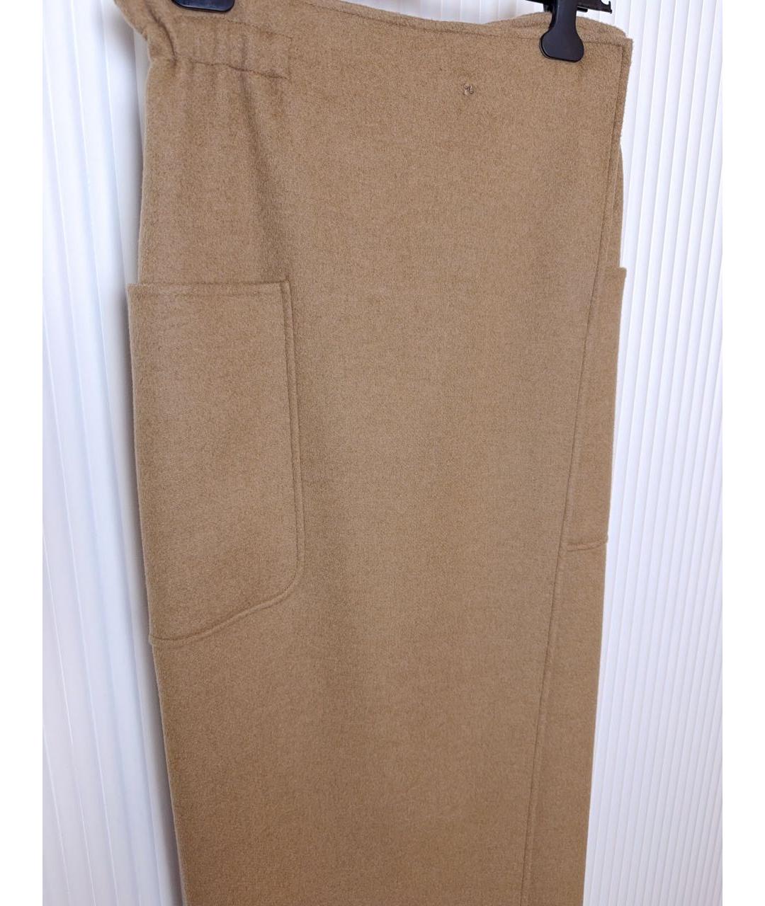 MAX MARA Бежевая кашемировая юбка миди, фото 5
