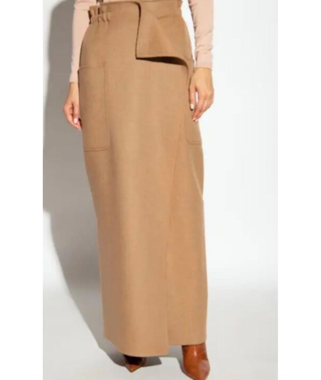 MAX MARA Бежевая кашемировая юбка миди, фото 8