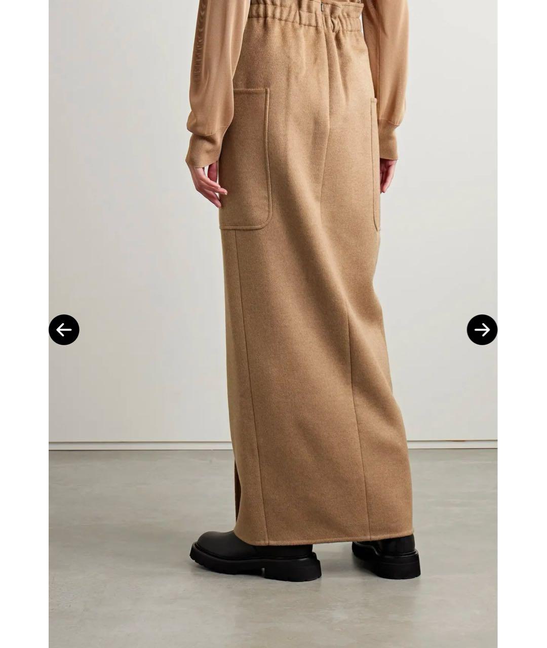 MAX MARA Бежевая кашемировая юбка миди, фото 7