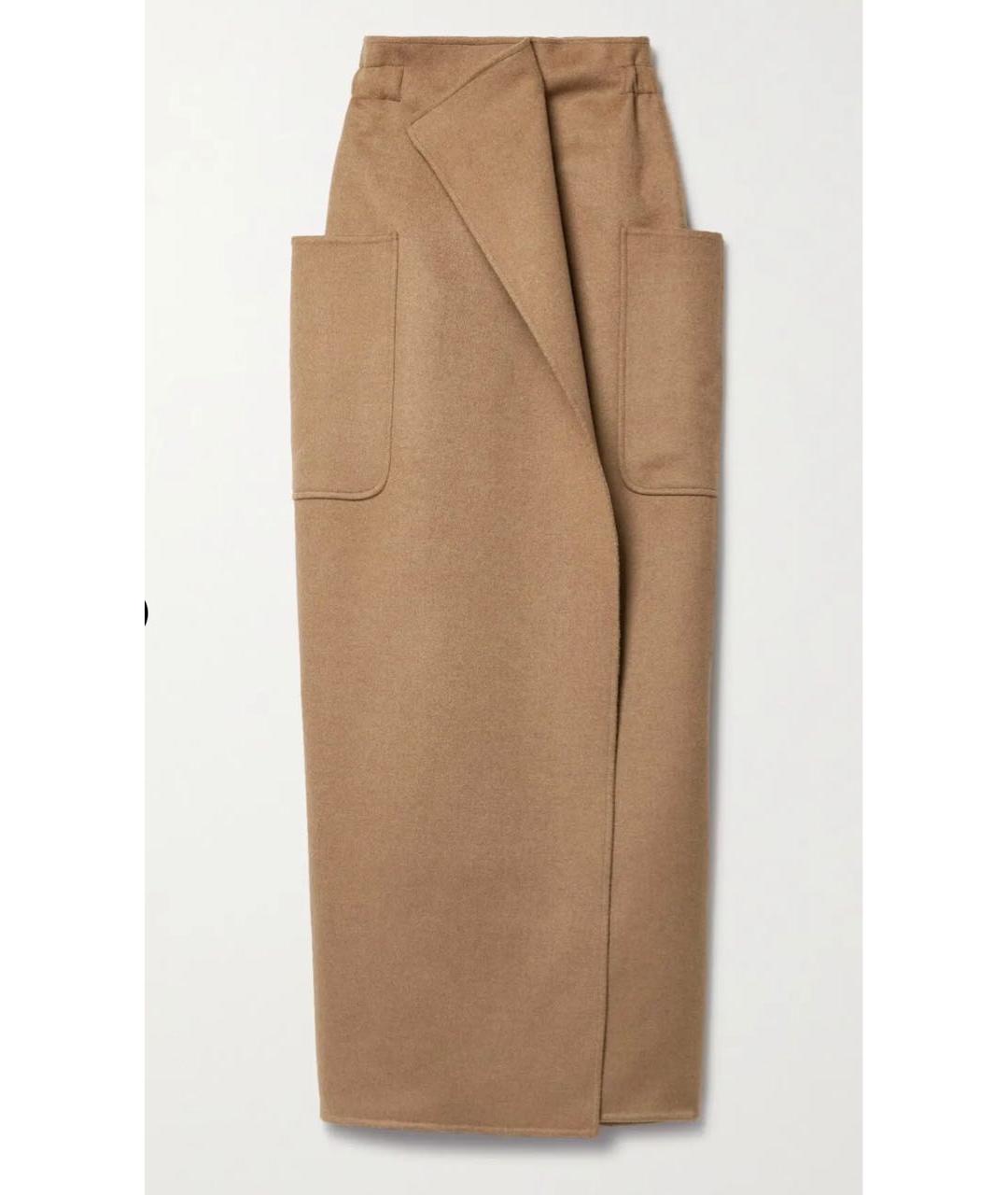 MAX MARA Бежевая кашемировая юбка миди, фото 9