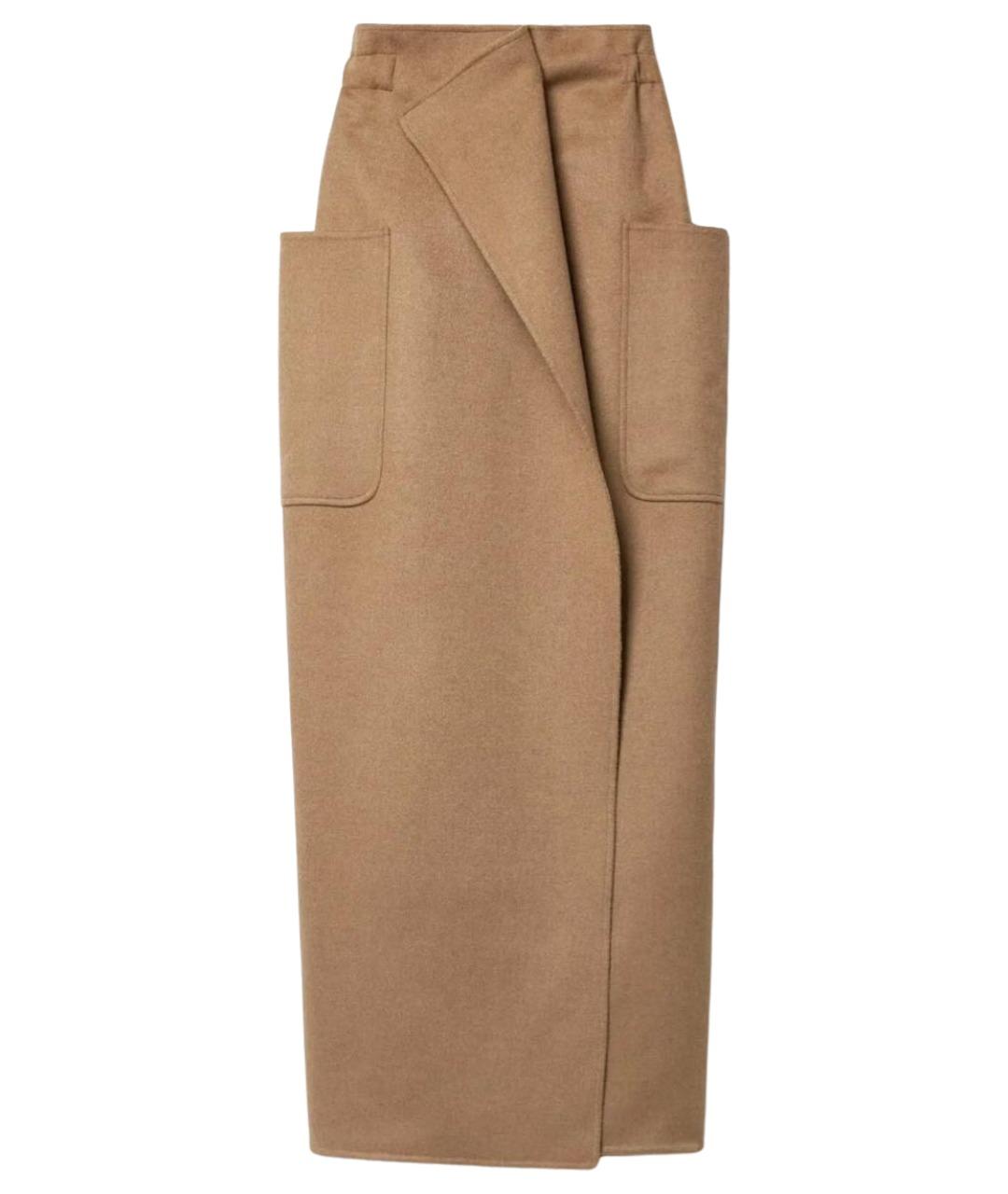 MAX MARA Бежевая кашемировая юбка миди, фото 1