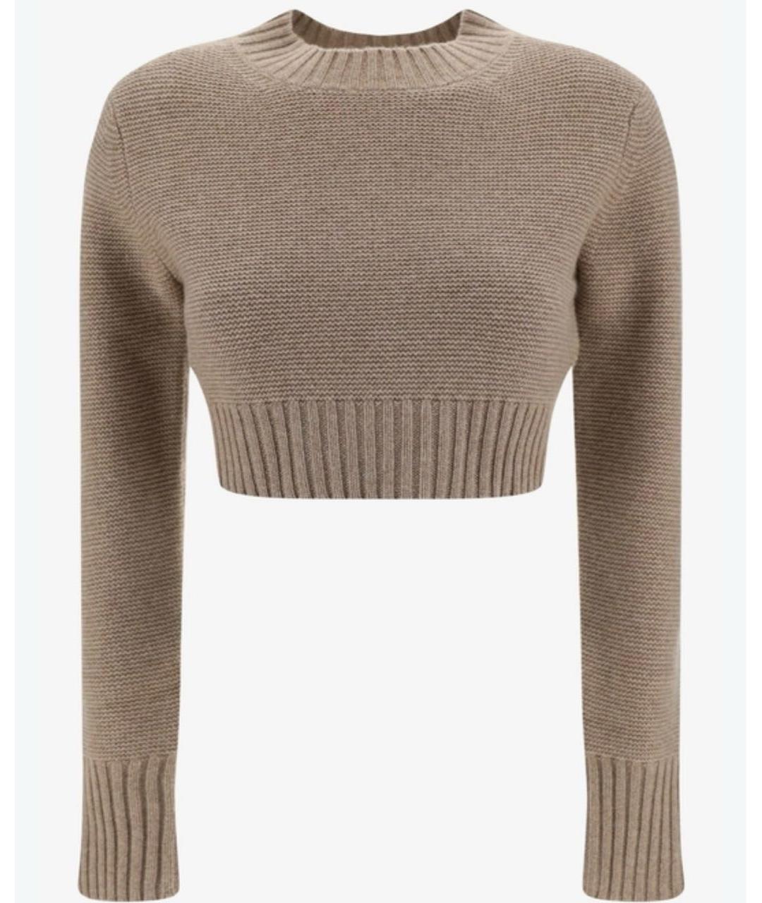 MAX MARA Бежевый шерстяной джемпер / свитер, фото 9
