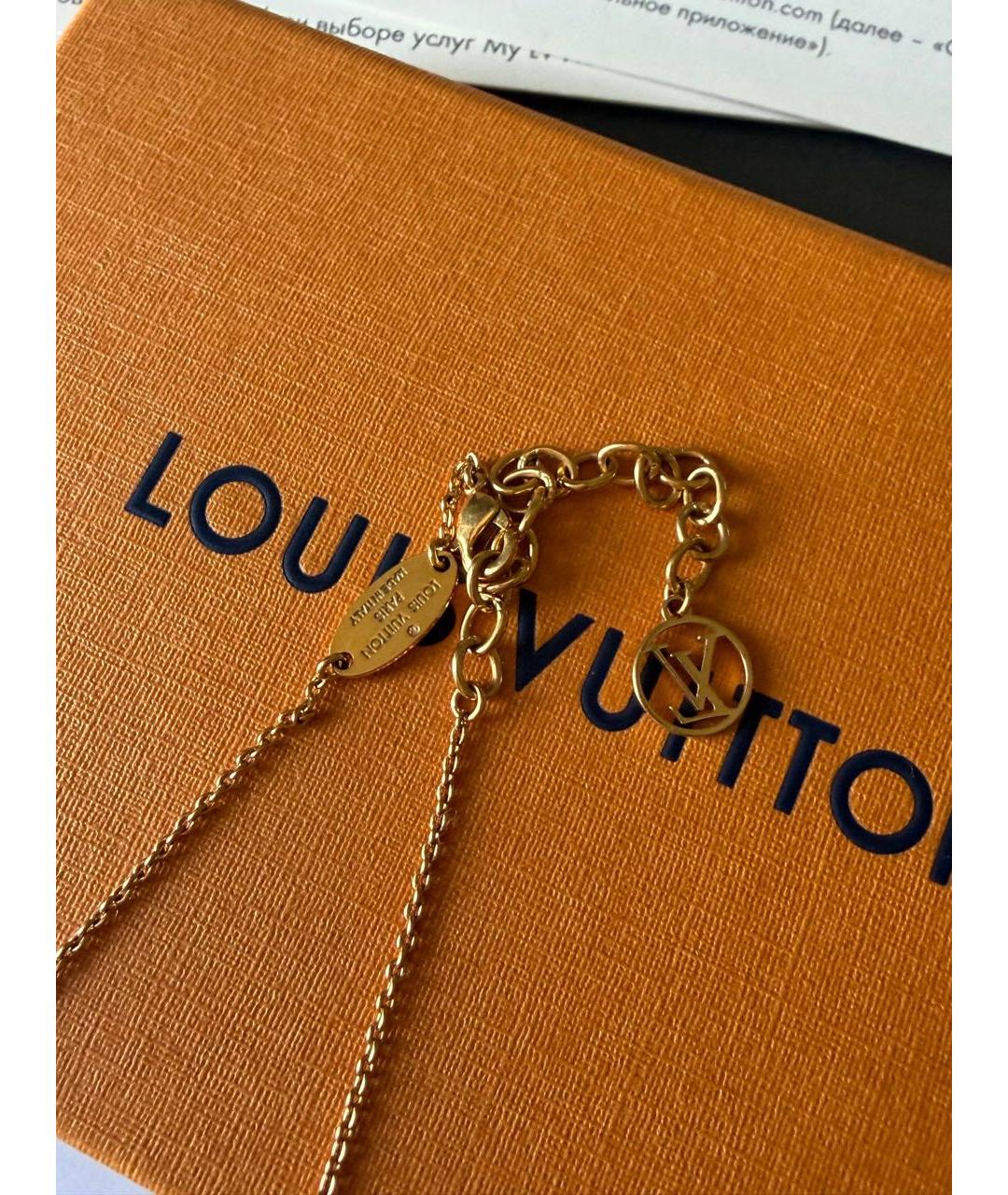 LOUIS VUITTON Золотое латунное колье, фото 4