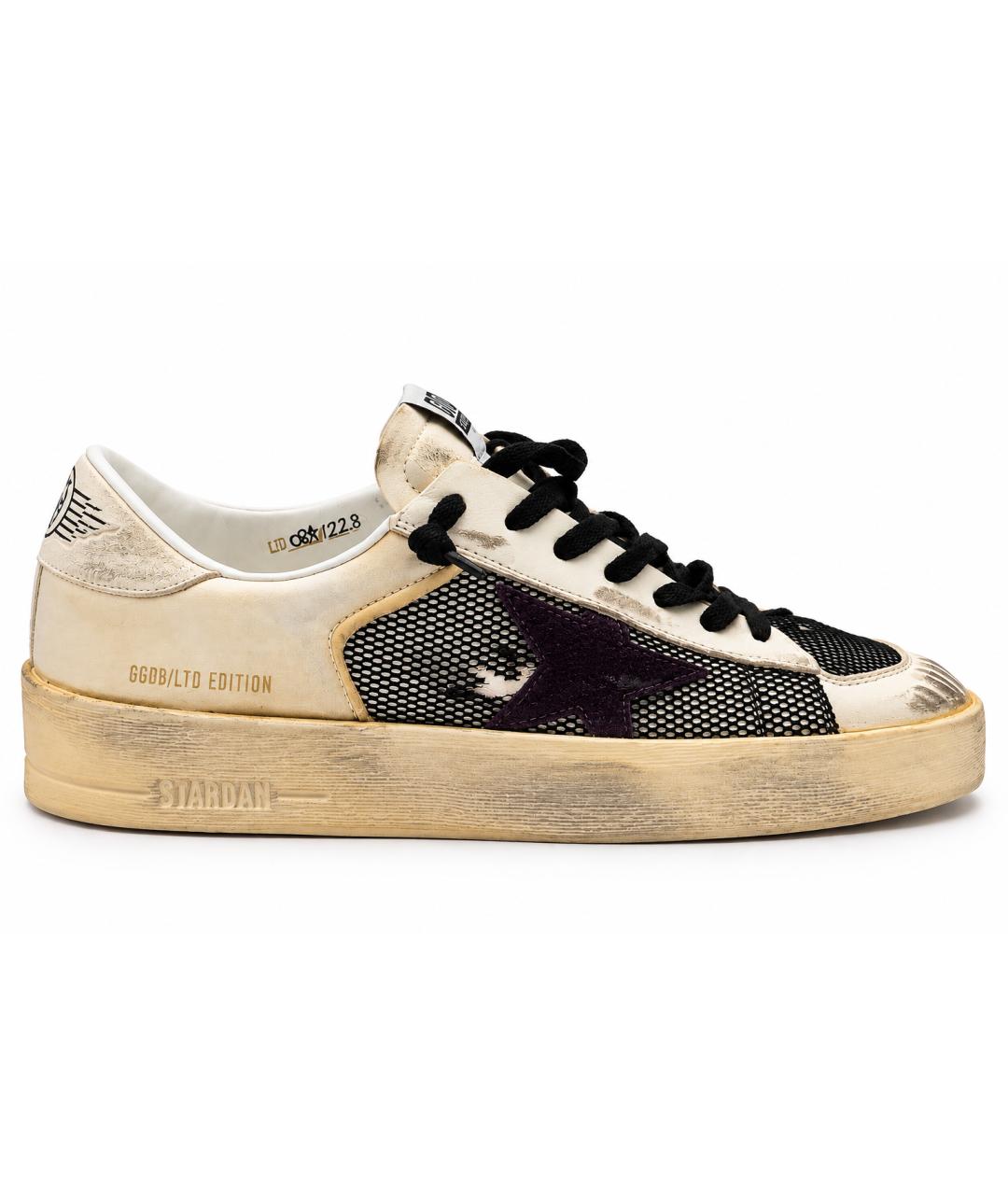 GOLDEN GOOSE Бежевые кожаные низкие кроссовки / кеды, фото 8