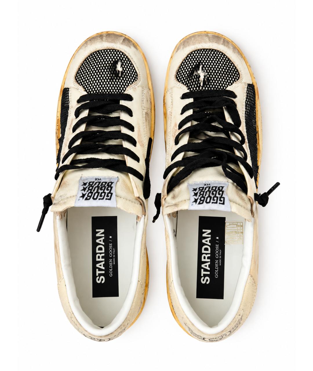 GOLDEN GOOSE Бежевые кожаные низкие кроссовки / кеды, фото 3