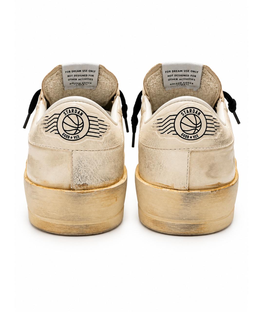GOLDEN GOOSE Бежевые кожаные низкие кроссовки / кеды, фото 4