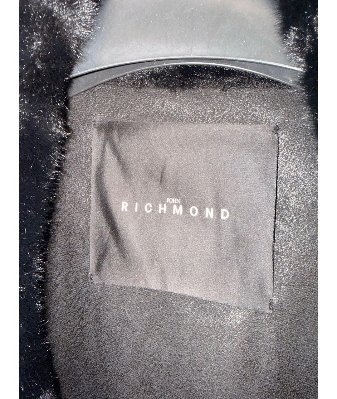 JOHN RICHMOND Черная меховая шуба, фото 2