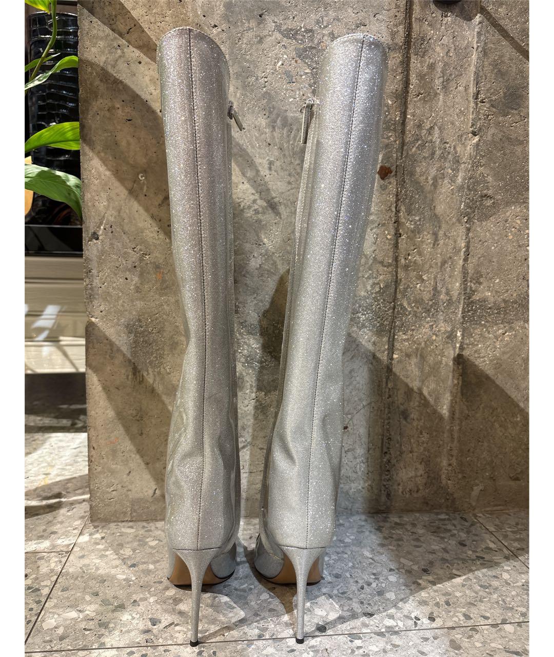 ALEXANDRE VAUTHIER Серебряные сапоги из лакированной кожи, фото 4