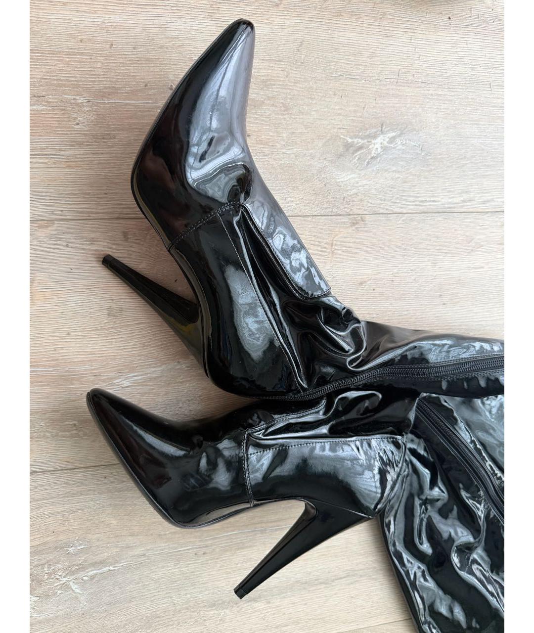 SAINT LAURENT Черные ботфорты, фото 6
