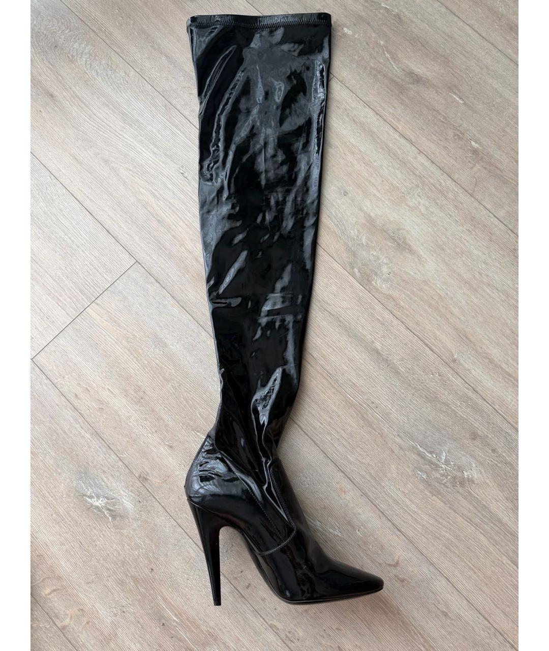 SAINT LAURENT Черные ботфорты, фото 9