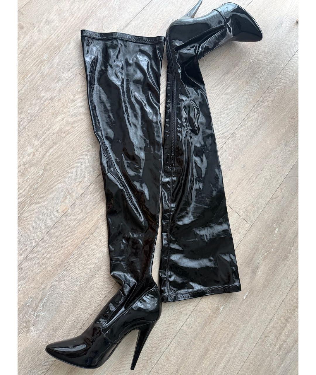 SAINT LAURENT Черные ботфорты, фото 7