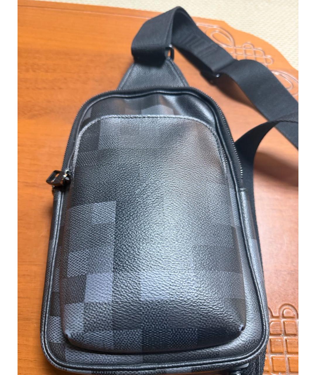 LOUIS VUITTON Серая поясная сумка из канвы, фото 8