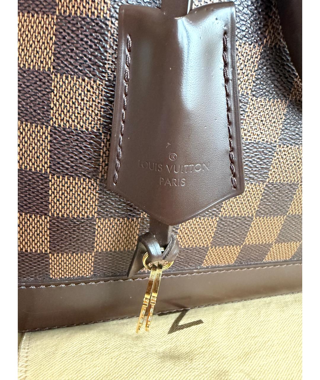 LOUIS VUITTON Коричневая сумка с короткими ручками из канвы, фото 5