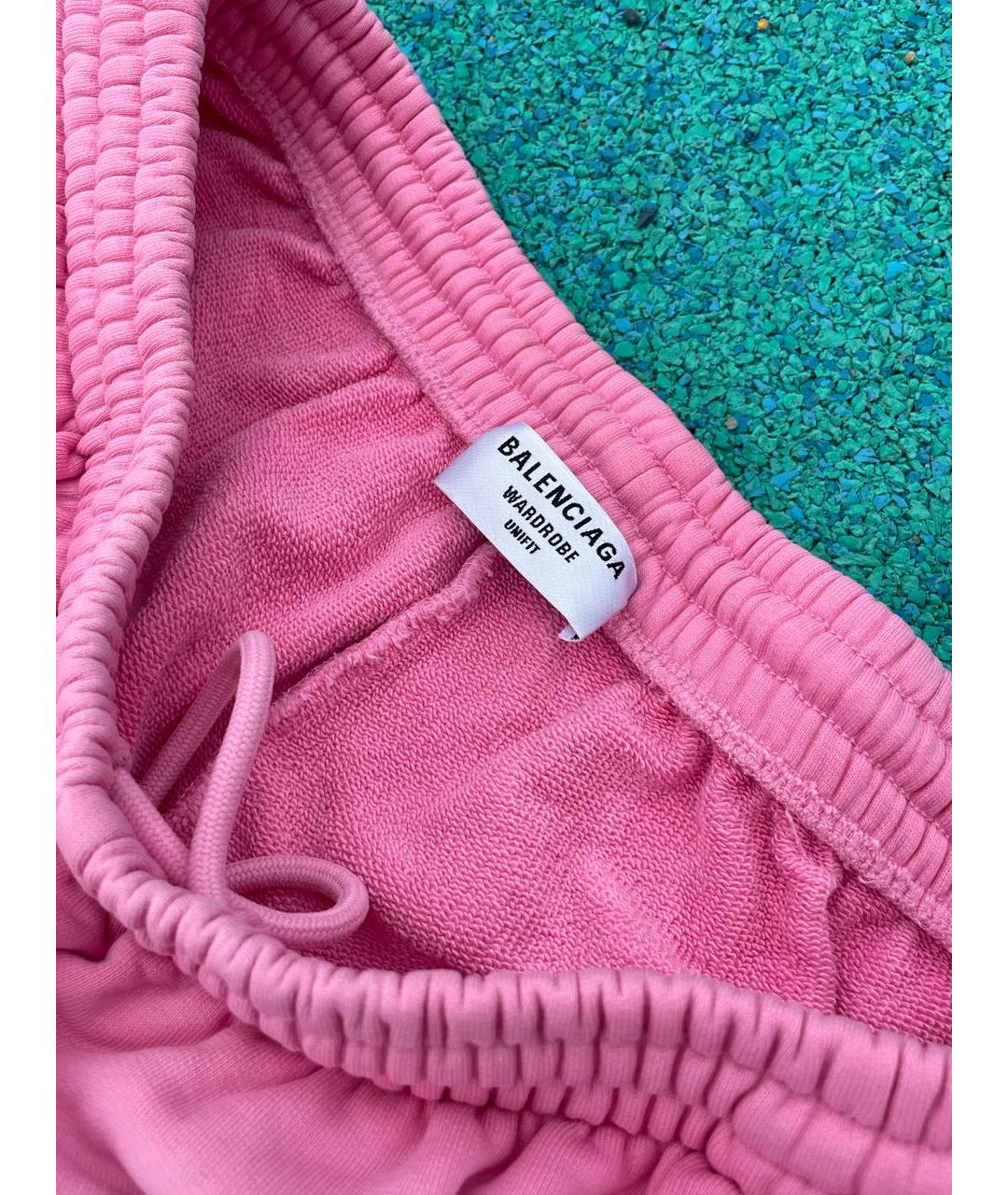 BALENCIAGA Розовые хлопковые спортивные брюки и шорты, фото 4