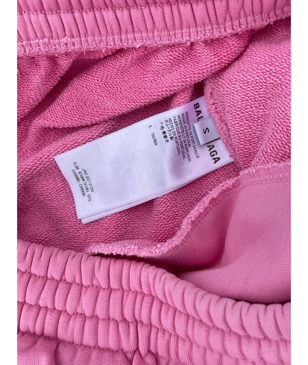 BALENCIAGA Розовые хлопковые спортивные брюки и шорты, фото 5