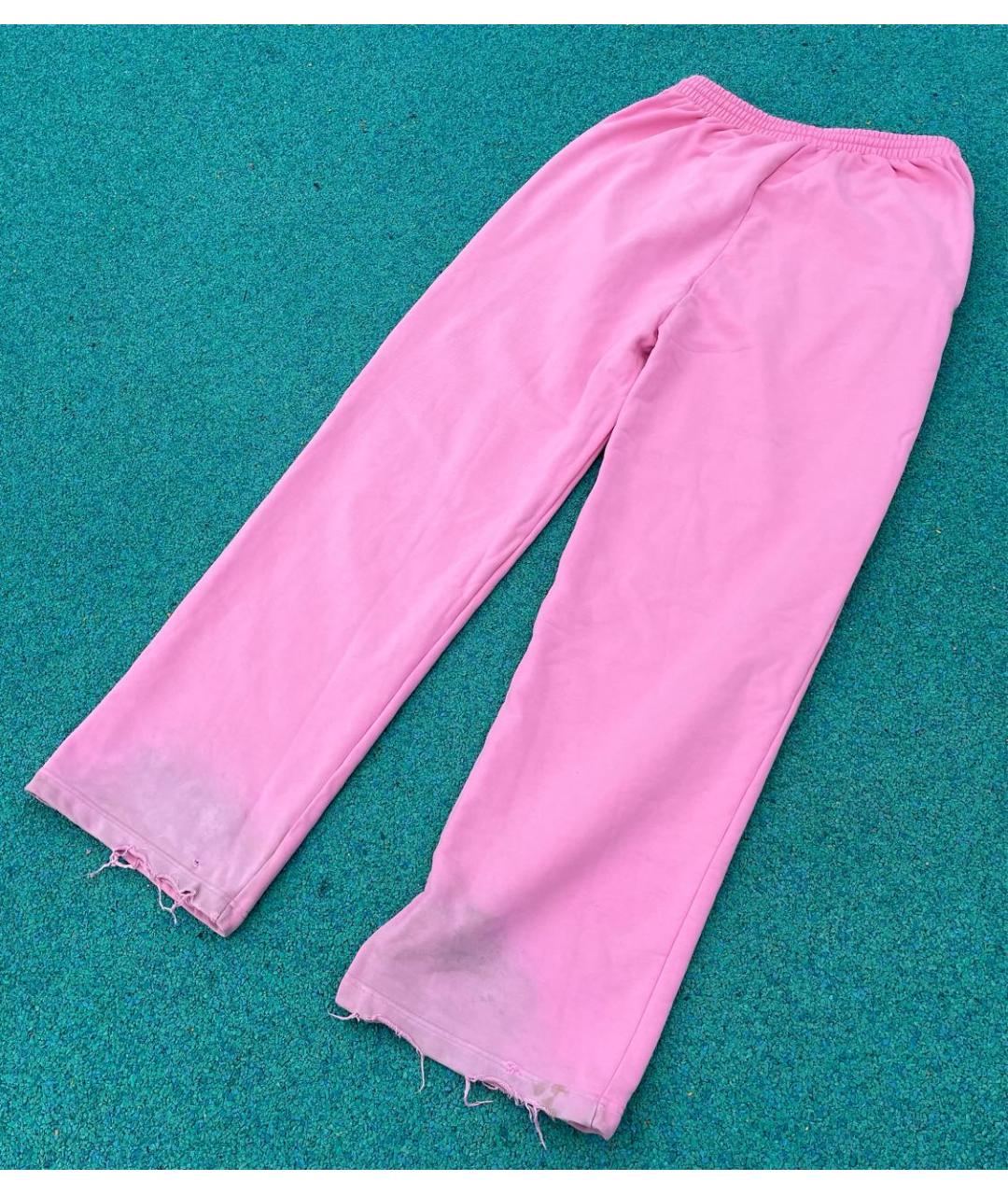 BALENCIAGA Розовые хлопковые спортивные брюки и шорты, фото 3