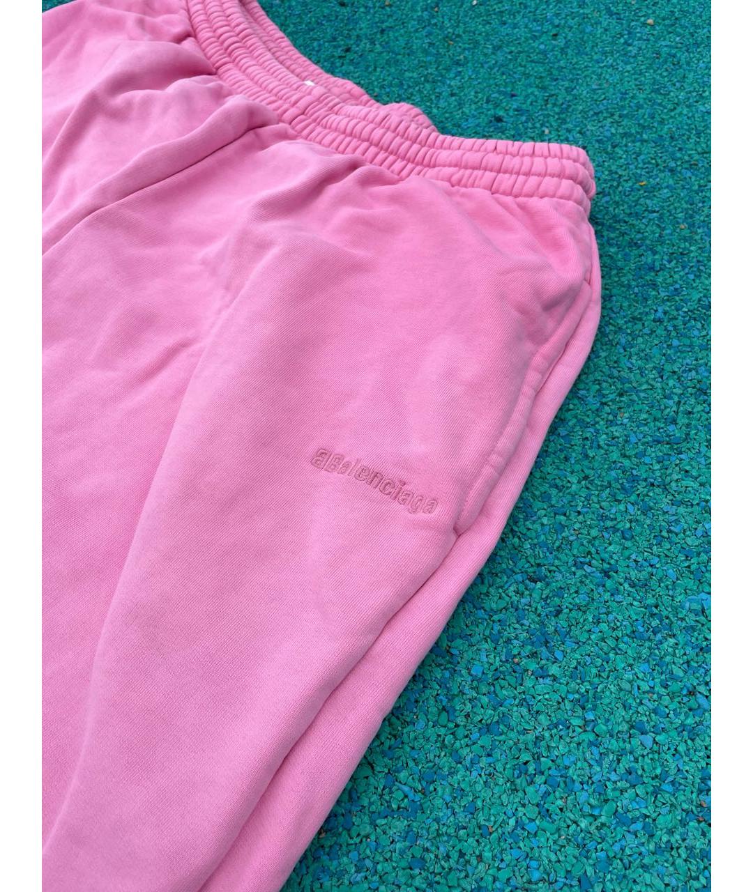 BALENCIAGA Розовые хлопковые спортивные брюки и шорты, фото 2