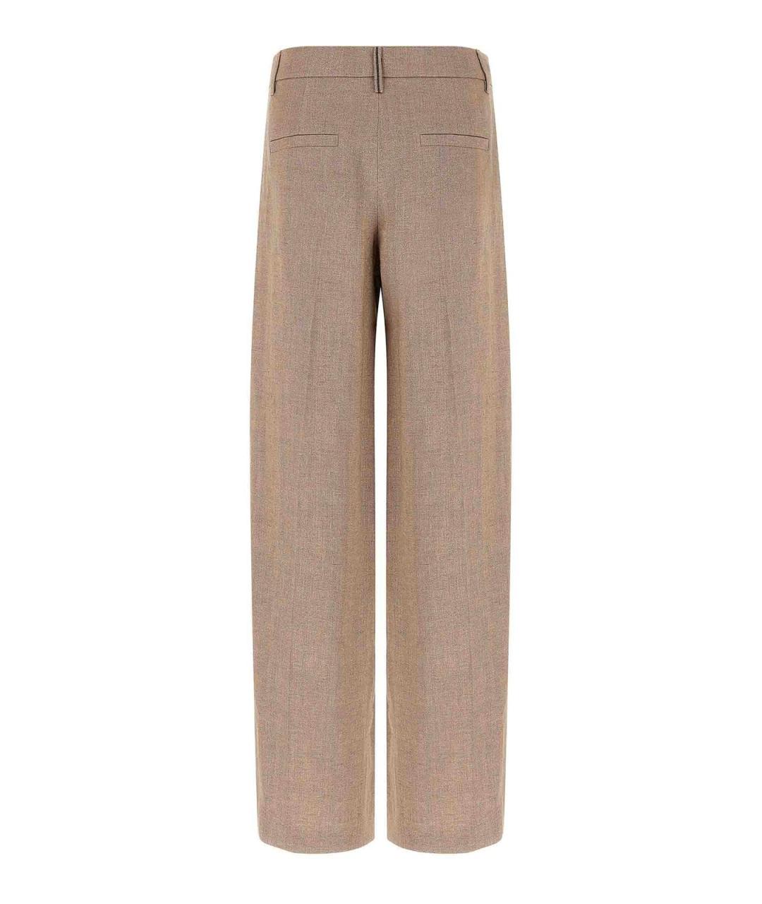 BRUNELLO CUCINELLI Розовые льняные брюки широкие, фото 2