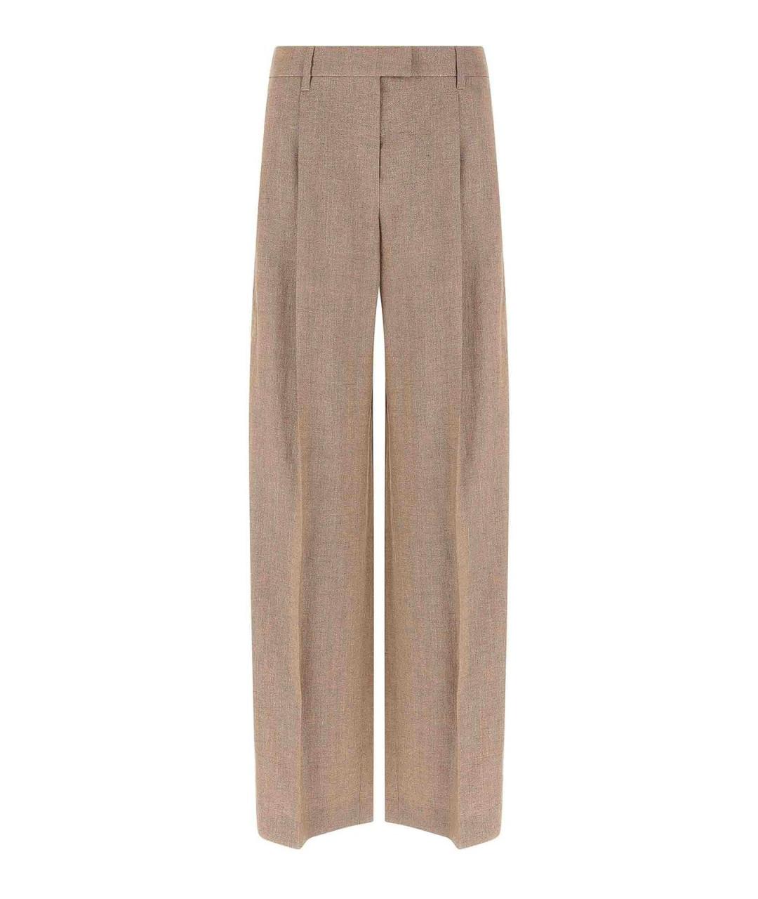 BRUNELLO CUCINELLI Розовые льняные брюки широкие, фото 1