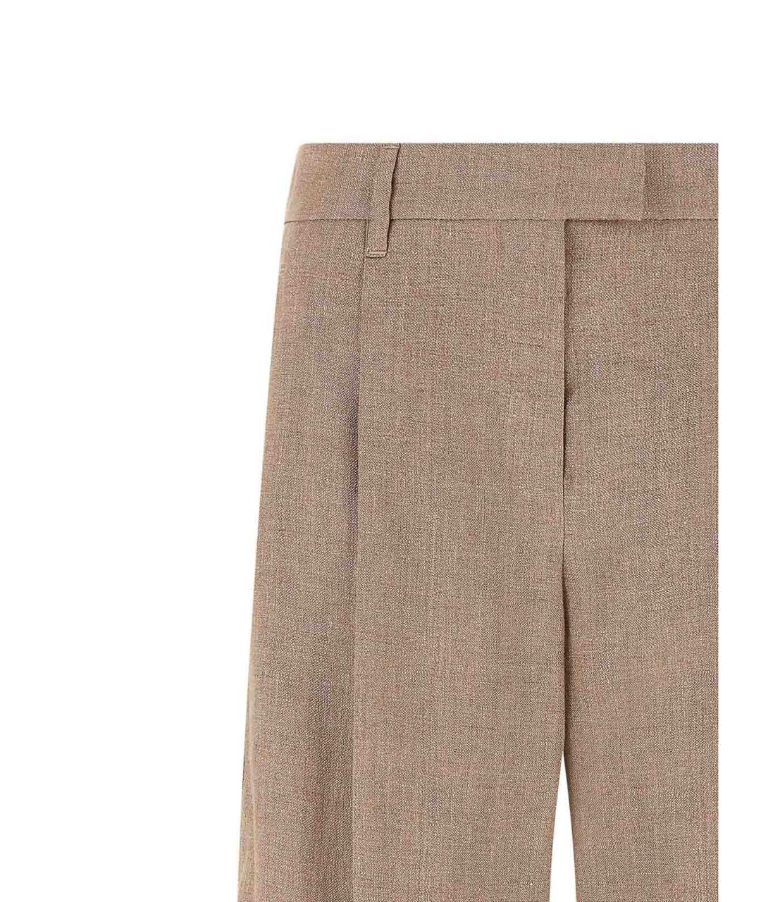 BRUNELLO CUCINELLI Розовые льняные брюки широкие, фото 3