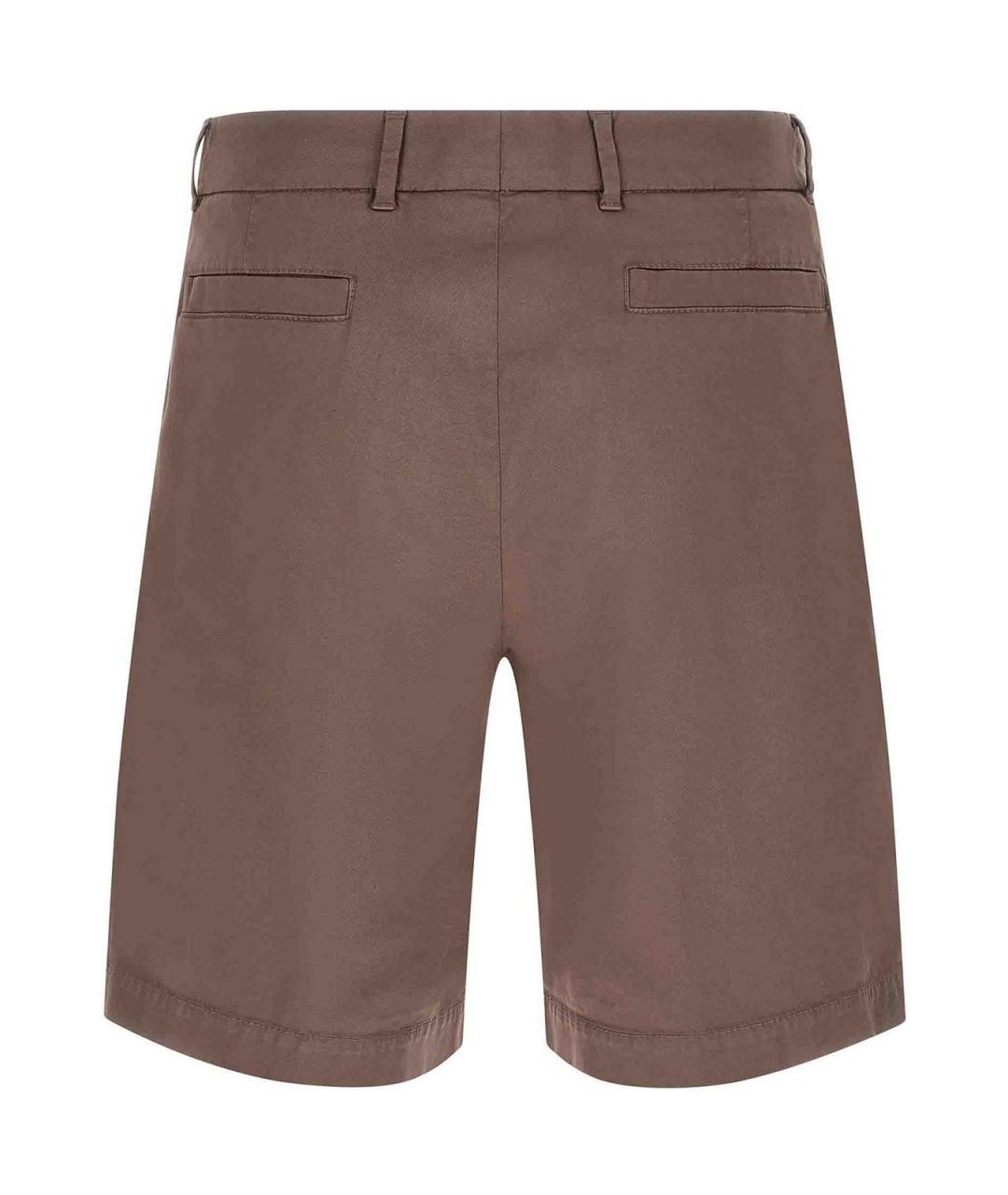 BRUNELLO CUCINELLI Коричневые хлопковые шорты, фото 2