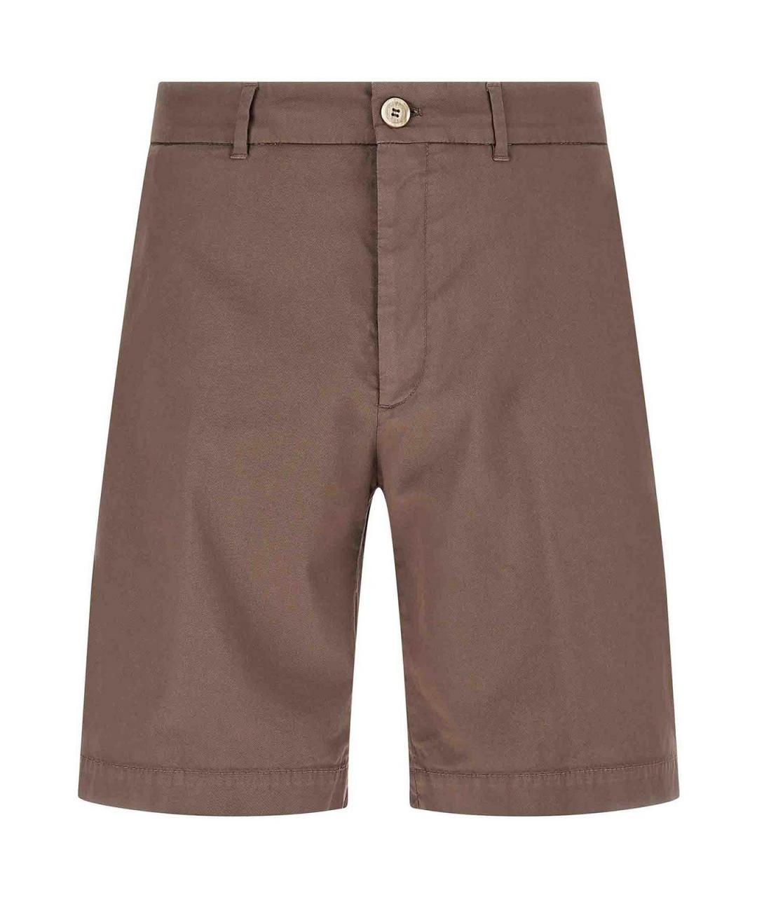 BRUNELLO CUCINELLI Коричневые хлопковые шорты, фото 1