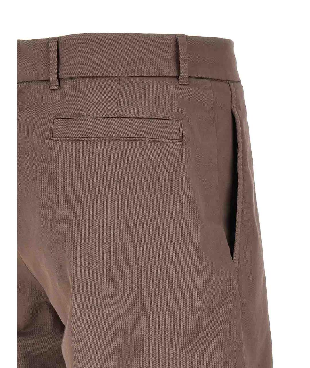 BRUNELLO CUCINELLI Коричневые хлопковые шорты, фото 4