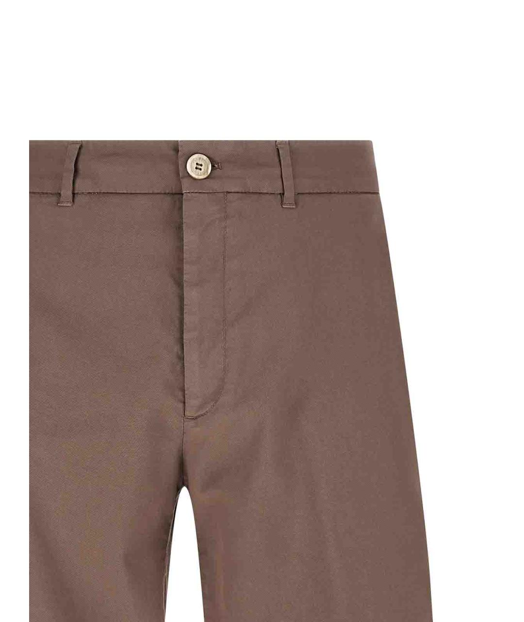 BRUNELLO CUCINELLI Коричневые хлопковые шорты, фото 3