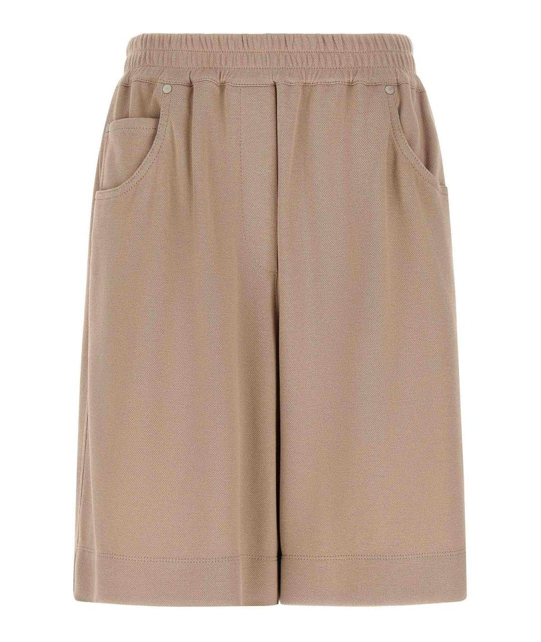 BRUNELLO CUCINELLI Коричневые хлопковые шорты, фото 1