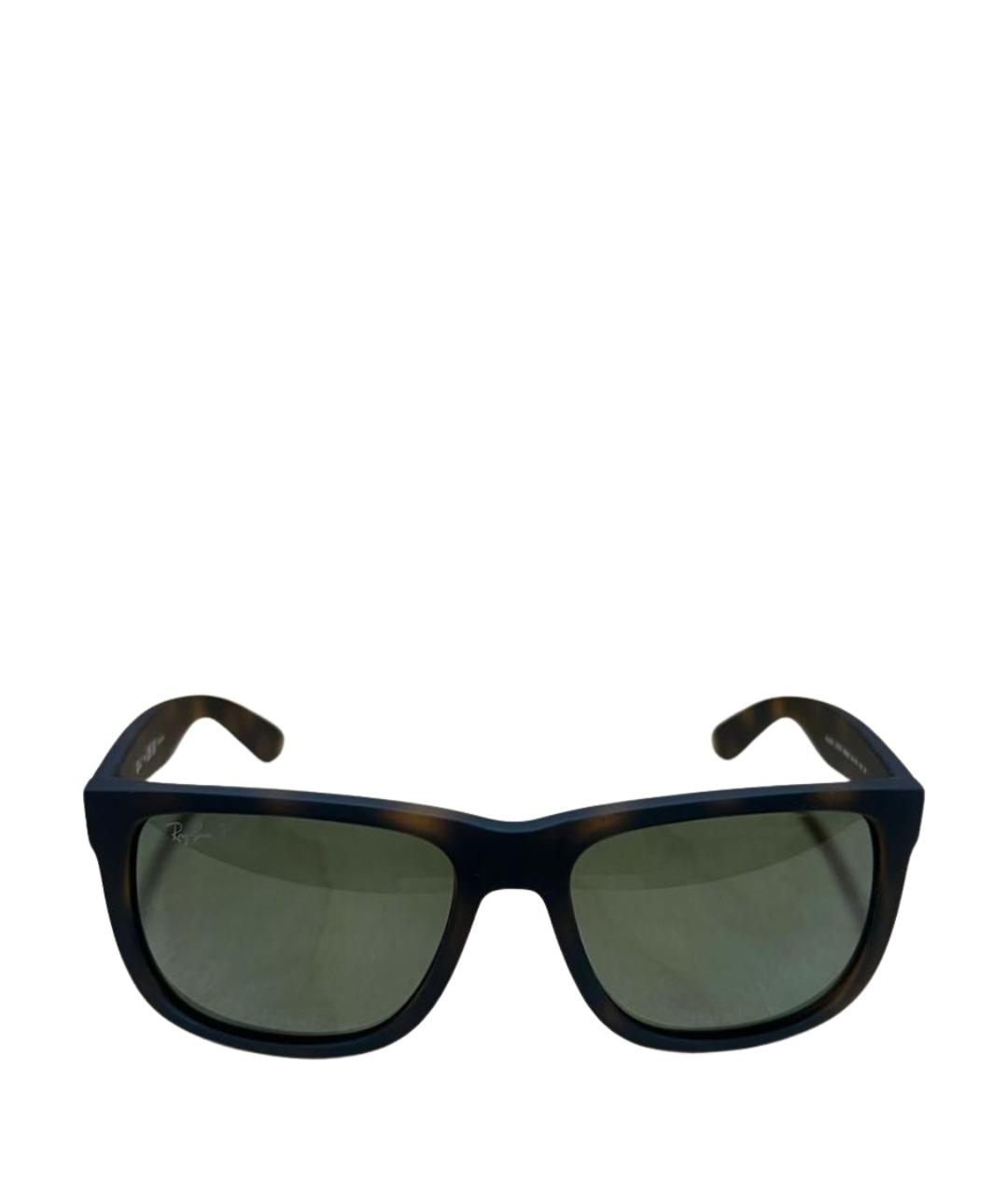RAY BAN Коричневые пластиковые солнцезащитные очки, фото 1