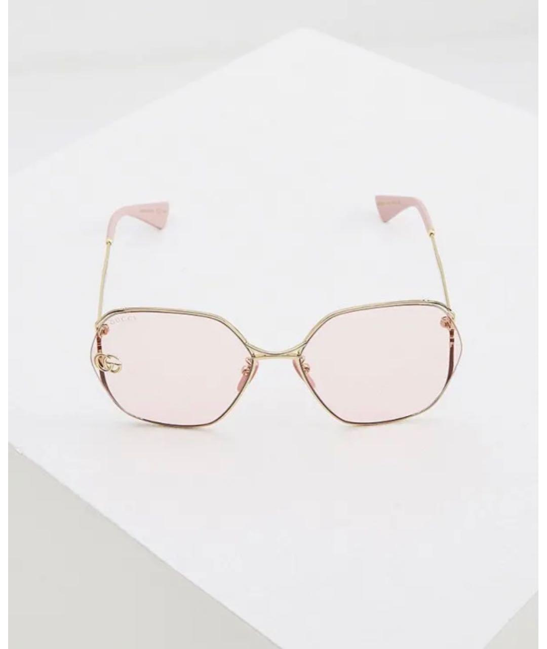GUCCI Розовые металлические солнцезащитные очки, фото 7