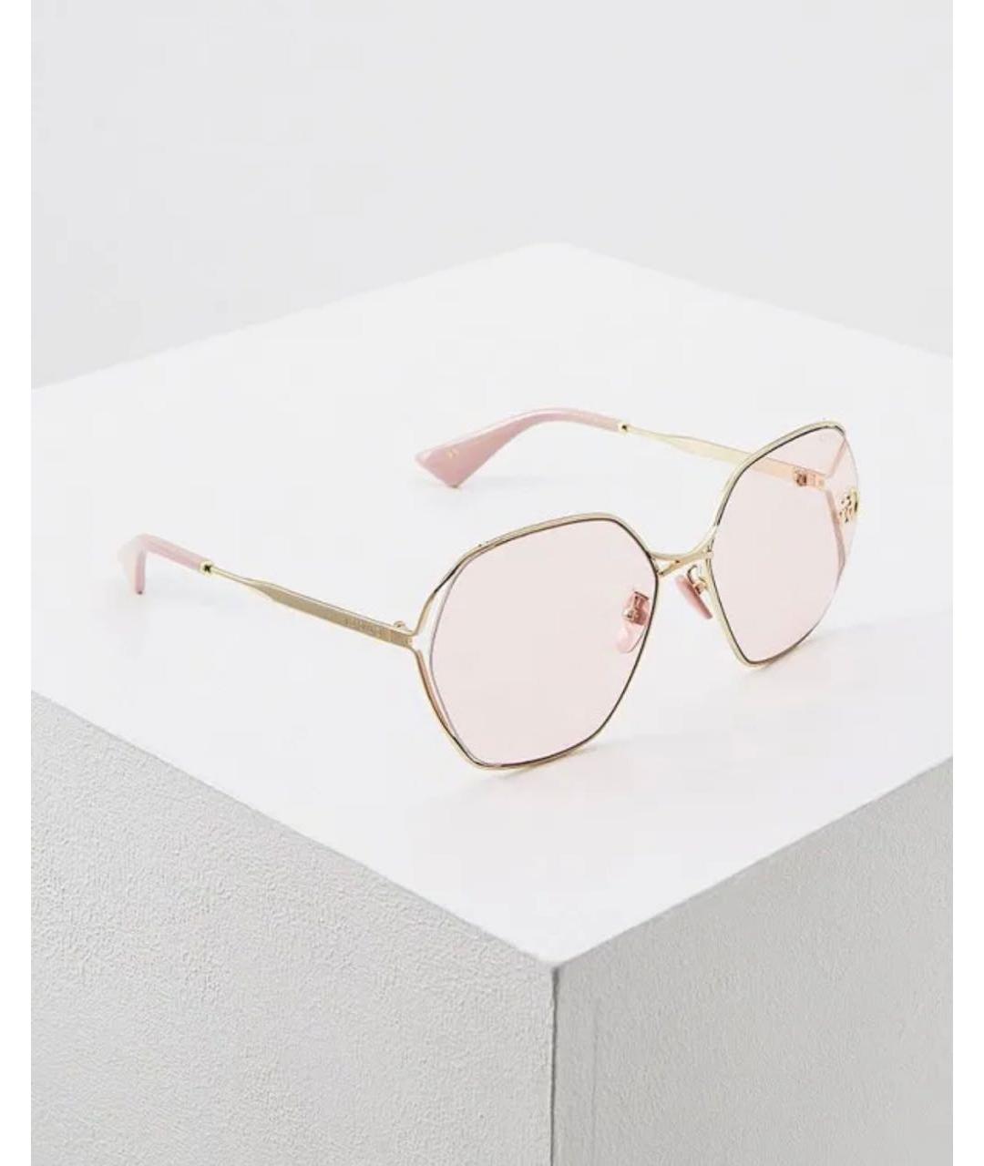 GUCCI Розовые металлические солнцезащитные очки, фото 8