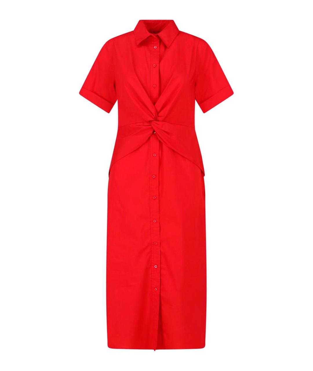 RALPH LAUREN Красное хлопковое повседневное платье, фото 1