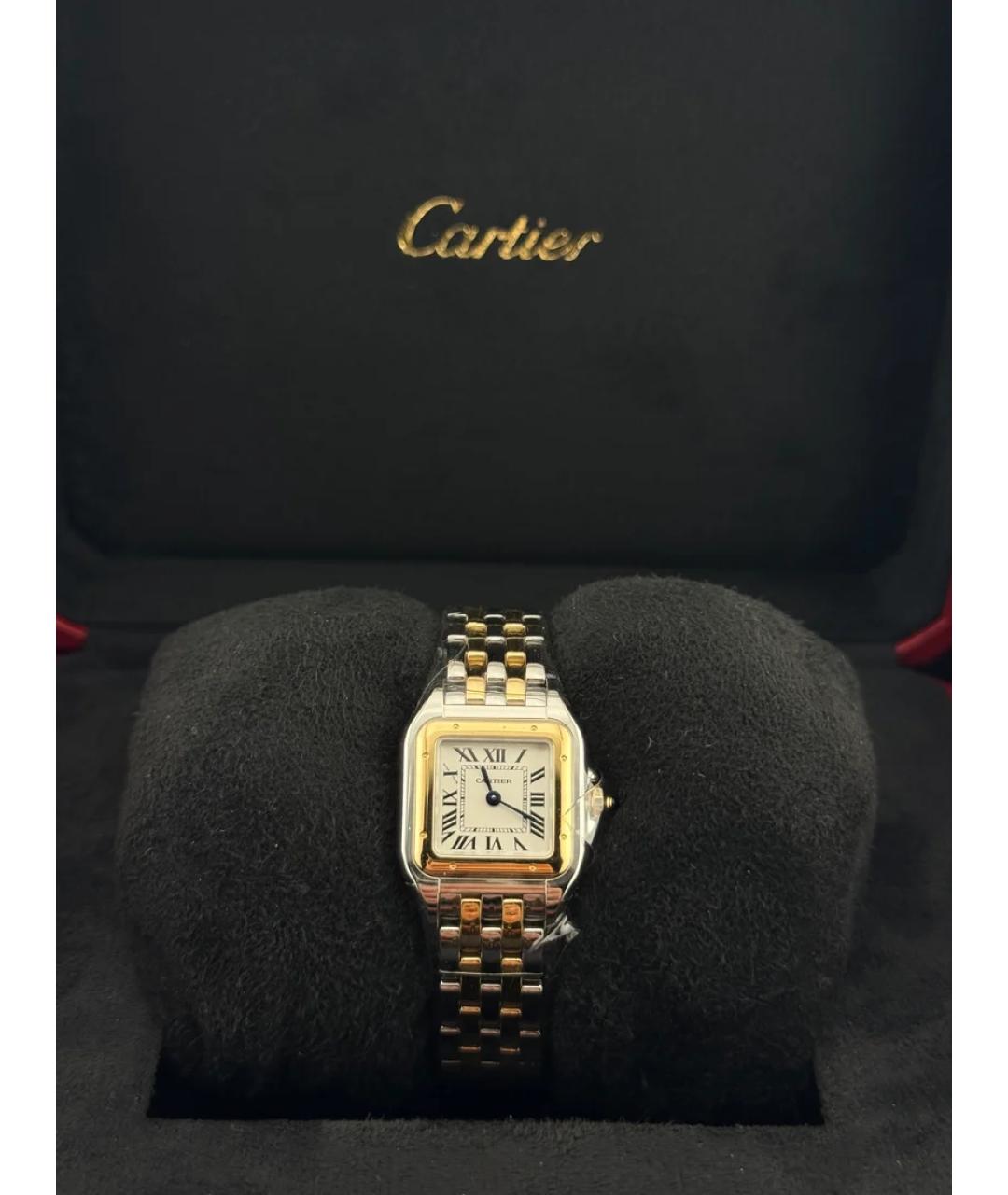 CARTIER Белые часы из желтого золота, фото 2