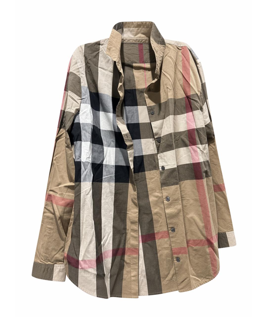 BURBERRY Коричневая хлопковая рубашка, фото 1
