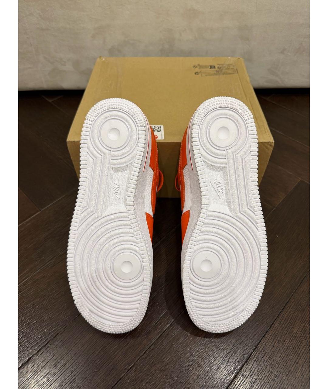 NIKE Оранжевые кожаные низкие кроссовки / кеды, фото 5