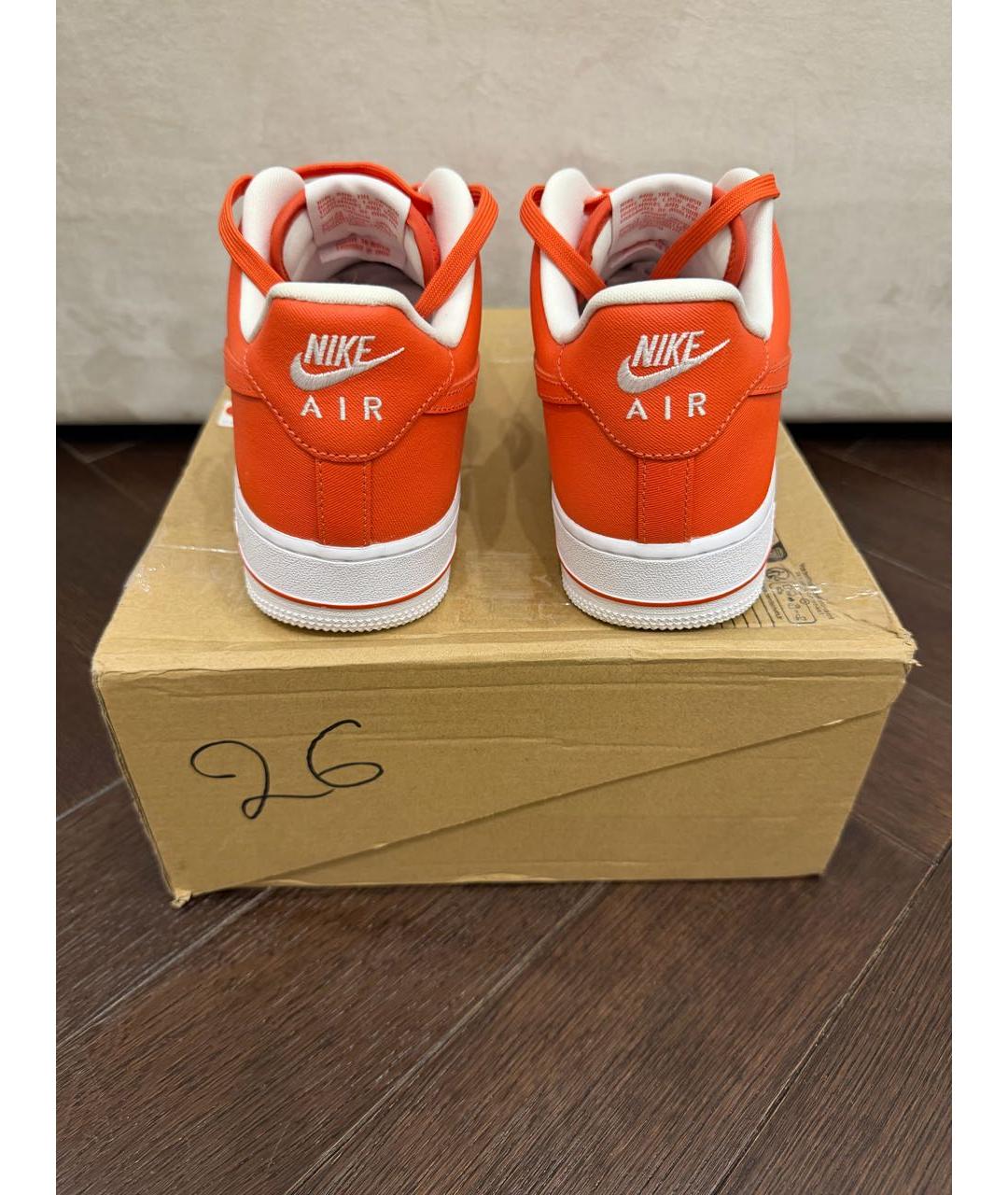 NIKE Оранжевые кожаные низкие кроссовки / кеды, фото 3