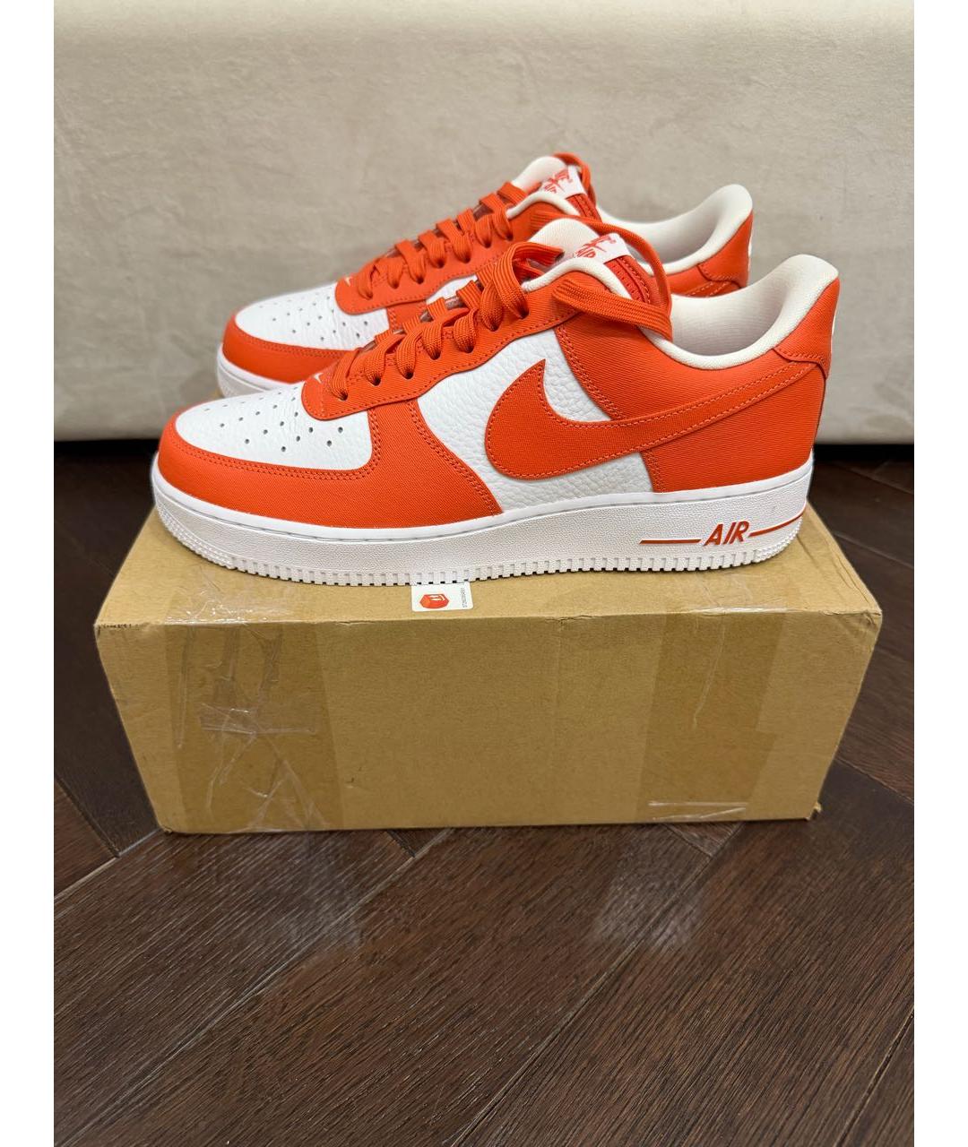 NIKE Оранжевые кожаные низкие кроссовки / кеды, фото 6
