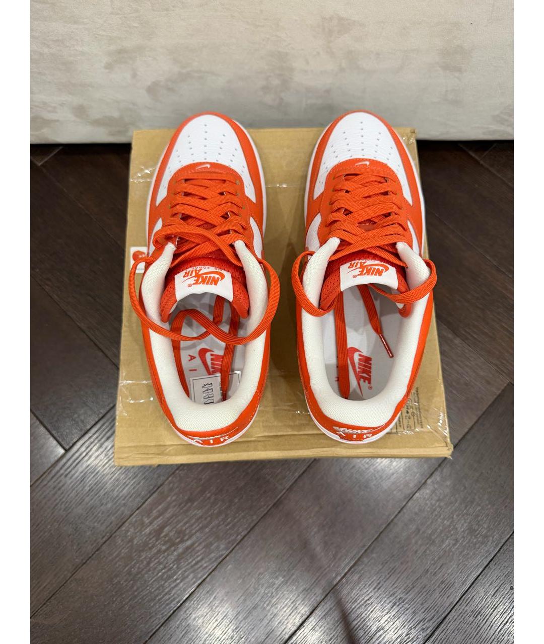 NIKE Оранжевые кожаные низкие кроссовки / кеды, фото 2