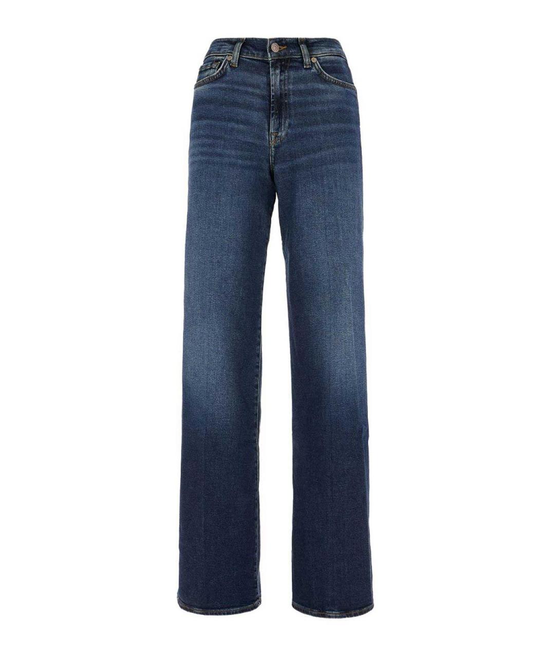 7 FOR ALL MANKIND Синие хлопковые прямые джинсы, фото 1