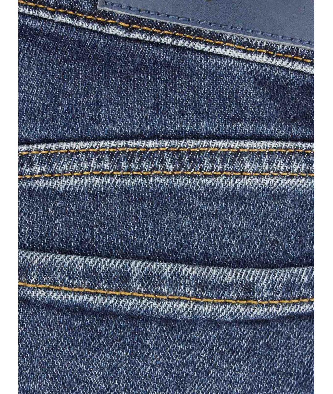 7 FOR ALL MANKIND Синие хлопковые прямые джинсы, фото 3